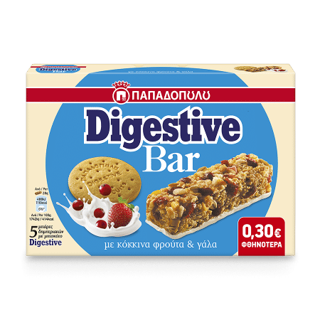 Papadopoulos Digestive Bar w/ Red Ffruits & Milk Coated Base