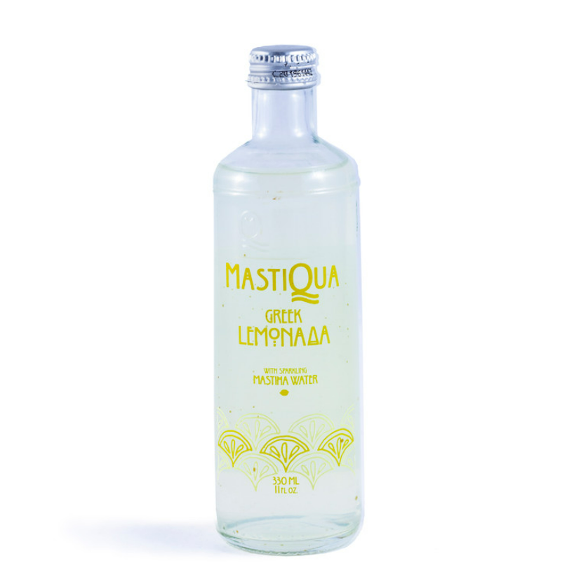 MASTIQUA GREEK LEMONADE w/ SPARKLING MASTIHA WATER 330ML GLASS BOTTLE