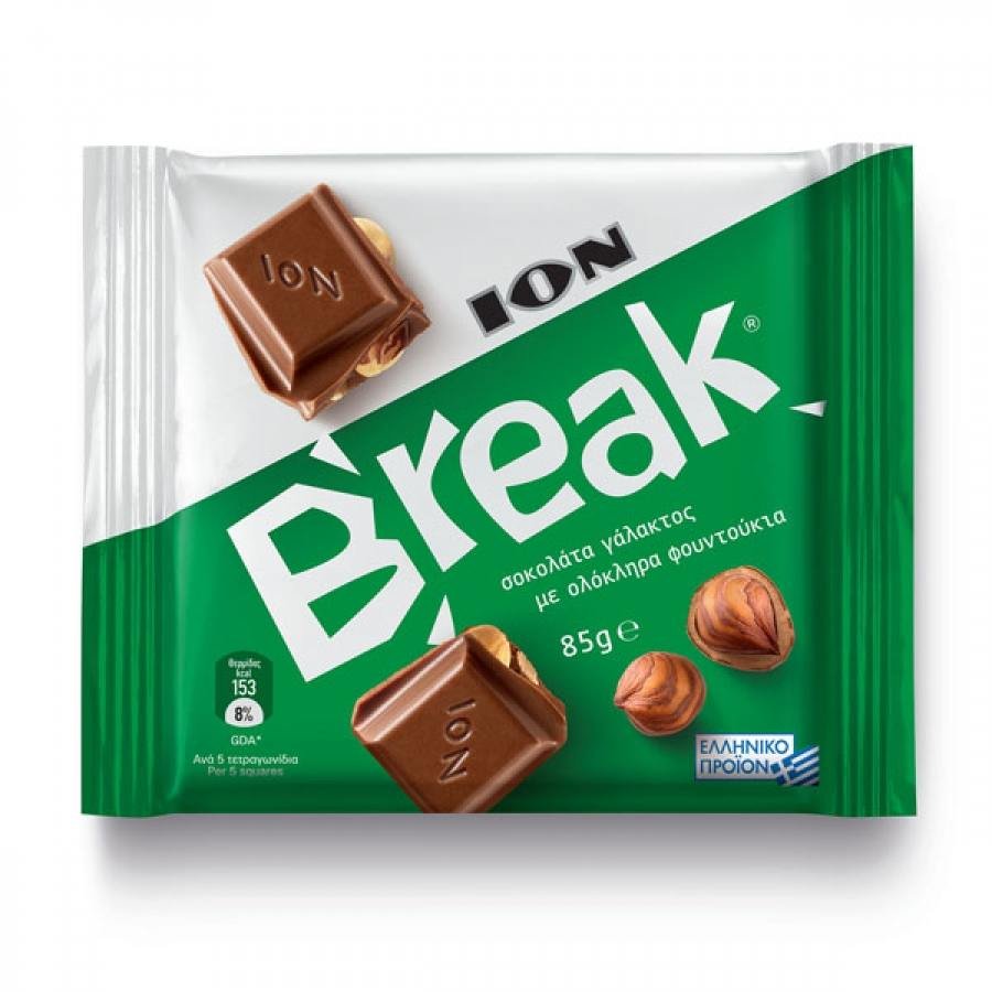 ION BREAK Milk Chocolate W/Whole Hazelnuts